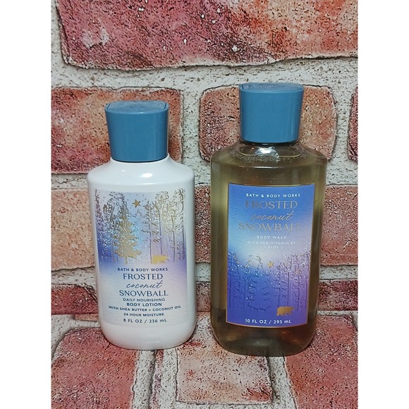 New Bath & Body Works Frosted Coconut Snowball Body Wash & Body Lotion Set - Picture 1 of 2